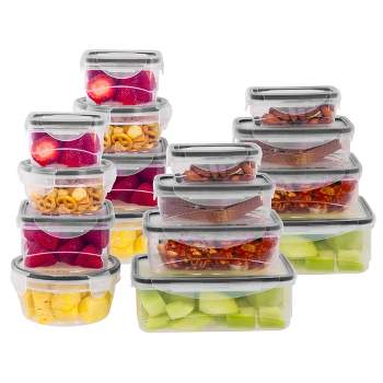 Lexi Home Plastic Containers with Snap Lock Lids (Set of 16)