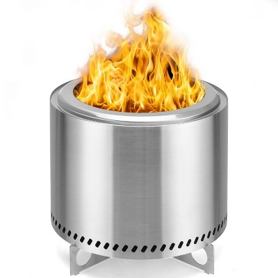 Smokeless Fireplaces 304 Stainless Steel Tabletop Fireplaces Low Smoke Portable Wood Pellets Burning