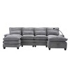 106" Chenille Modular Sectional Sofa with Chaise Lounge and Ottoman, U-Shaped Sleeper Cloud Couch for Living Room or Apartment–The Pop Home - 2 of 4