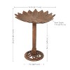 Sunnydaze Garden Lotus Cast Aluminum Metal Bird Bath - Copper Patina - 16.5" - 4 of 4