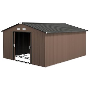 Garden Metal Shed, Storage Shed Utility Storage with Double Locking Doors for Bike Tools - 1 of 4