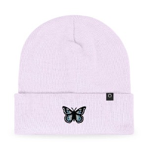 Dalix Butterfly Embroidered Beanie Insect Warm Winter Knit Hat for Women - 1 of 4