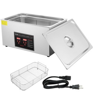 VEVOR Ultrasonic Cleaner with Digital Timer & Heater, Professional Ultra Sonic Jewelry Cleaner, Stainless Steel Heated Cleaning Machine, Silver - 1 of 4