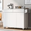 NicBex Drop Leaf Kitchen Island Movable Kitchen Island with 2 Drawers and 2 Storage Cabinets Include Adjustable Shelves - 2 of 4