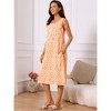 INSPIRE CHIC Women's Summer Beach Casual Sleeveless Crewneck Printed Midi Sundress with Pockets - 2 of 4