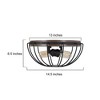 LNC Chet Ill 2-Lights 14.5-in Antique Black and Distressed Wood Brown Wire Cage  Industrial LED Flush Mount Lights - 3 of 4