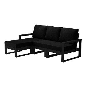 WestinTrends Montara 4-Piece Outdoor HDPE All-Weather Modern Deep Seating Patio Sofa Sectional Set with Waterproof Cushions - 1 of 4