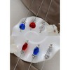 Anna-Kaci Crystal Heart Beads July 4th USA Flag  American Silvery Hat Pin Brooch Set - 3 of 4