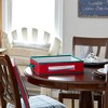Holiday Charger Plate Storage Box, Holds 12 Charger Plates with Felt Protectors, Red with Green Trim - 2 of 4