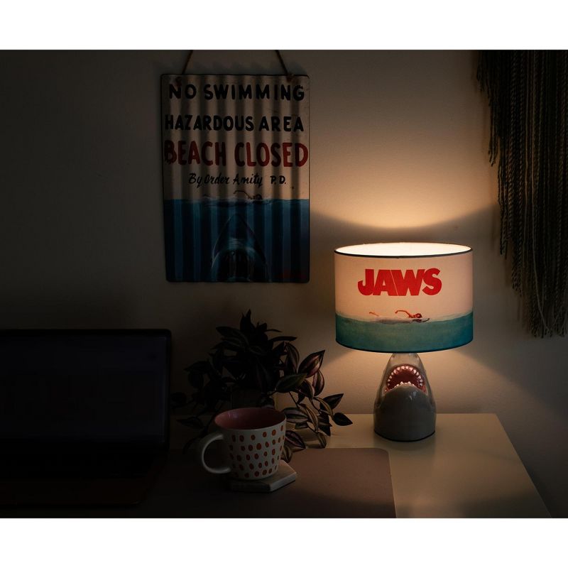 Ukonic JAWS Classic Movie Poster Desk Lamp With Shark Figural Sculpt | 13 Inches Tall, 5 of 7