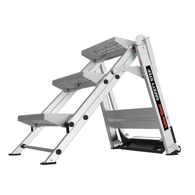 Little Giant Ladder Systems 3-step ANSI Type IA 300 lb Aluminum Stepstool with handrail Gray, 4 of 19