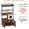 Litter Box Enclosure with Storage Shelves, 2-in-1 Cat Furniture Cabinet with Condo & Hammock, Hidden Cat House for Indoor Use - 4 of 4