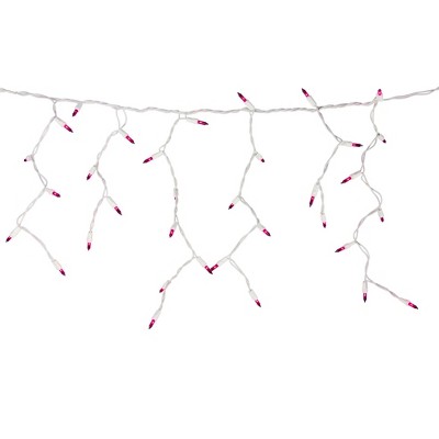 Northlight 100 Count Pink Mini Icicle Christmas Lights - 3.5 ft White Wire