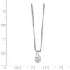 Black Bow Jewelry Diamond 3D Teardrop Necklace in Rhodium Plated Silver, 18-20 Inch - 2 of 4