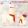 Costway Pre-lit Mama & Baby Poodle Dogs 60 Warm White LED Lights Red Hat & Scarf - 3 of 4