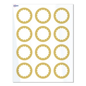 Avery® Labels, 2" Diameter, Gold Dots Edge, Glossy White, 120ct - 1 of 4