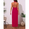 INSPIRE CHIC Women's Plung Deep V Starfish Buckle Halter Tops Long Skirt Cover Up Swimwear Bathing Suits Bikini Sets 2 Pieces - 4 of 4