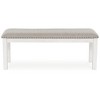 Signature Design by Ashley Robbinsdale Upholstered Dining Room Bench with Nailhead Trim, Antique White - 3 of 4