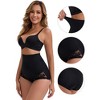 INSPIRE CHIC Women's High-Waisted Butt Lifting Slim Fit Ice Silk Lace Trim Breathable Control Panties - 3 of 4