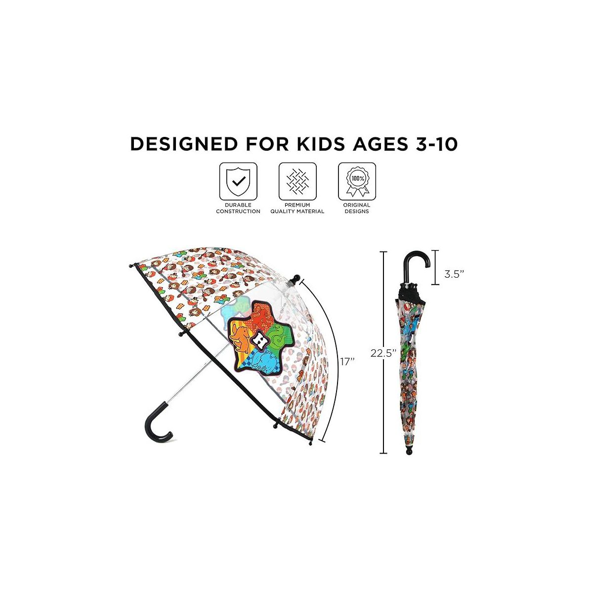 ABG Accessories Boys Clear Umbrella - Harry Potter Kids Umbrella Clear Rain Wear For Ages 3-10 - thumbnail 4