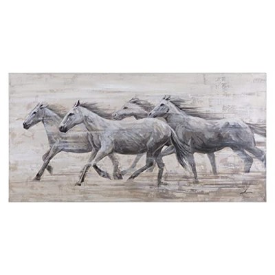 Yosemite Home Decor Horses in The Wind: 28 x 58-Inch Acrylic Painting