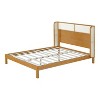 Queen Size Premium Rubber Wood Platform Bed Frame with Headboard Included, Mid Century Modern Bed-- Frevyn - 4 of 4