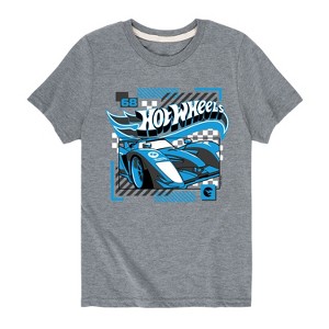 Boys' - Hot Wheels - Blue Geometric Race Car Short Sleeve Graphic T-Shirt - 1 of 4