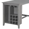CAVINAS Dining Table Set for 4 Rubber Wood Counter Height Dining Table Set with Storage Rack for Dining Room - 3 of 4
