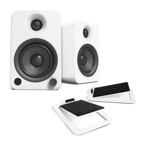 Kanto Yu4 Powered Desktop Speakers Matte White With S4 Desktop