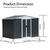 8x6 FT Outdoor Storage Shed with Sloped Roof and Lockable Doors, Weather-Resistant Metal Tool Shed for Backyard or Garden–The Pop Home - 4 of 4