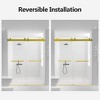 VYNXARIA 56-60 inches W*76 inches H Frameless Double Sliding Soft-Close Shower Door in Brushed Gold,3/8 inches (10mm) Thick SGCC Tempered Glass Door - 2 of 4
