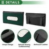 Unique Bargains Universal Car Tissue Holder Sun Visor Holder Cover Car Backseat Extra Large Tissue Organization Faux Leather Black Green - 4 of 4