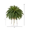 Nearly Natural 32-in Artificial Boston Fern Plant with Metal Planter with Stand DIY KIT - 2 of 4