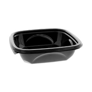 Pactiv Evergreen EarthChoice Square Recycled Bowl, 24 oz, 7 x 7 x 1.52, Black, Plastic, 300/Carton - 1 of 4