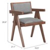 Zuo Delhi Dining Chair (Set of 2) Gray & Walnut - 2 of 4