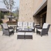POCASSY 8 Piece Rattan Outdoor Conversation Furniture Set Wicker Sofa Seating Group with Cushions for Backyord, Garden, Pool - 2 of 4