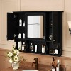 MAYEERTY 28.7" Wall Mounted Bathroom Medicine Cabinet, Modern Bathroom Wall Cabinet with Mirror Open Shelves Black - 3 of 4