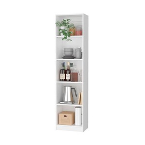FONTOI Slim Bookcase with 5-Shelf, Bookcase with Five Storage Shelves for Small Space Home Office Library, White, 17.72"*71.1"*11.77" - 1 of 4