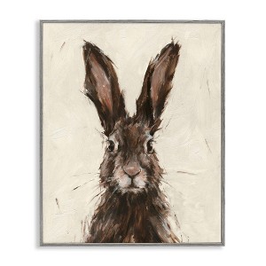 Stupell Industries Brown European Rabbit Hare Framed Giclee Art - 1 of 4