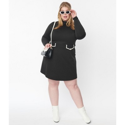 Smak Parlour Women's Plus Mock Turtleneck Fit & Flare Dress