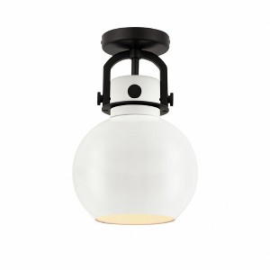 Newton Sphere - 1 Light Flush Mount In Industrial Style-12 Inches Tall and 8 Inches Wide - 1 of 1