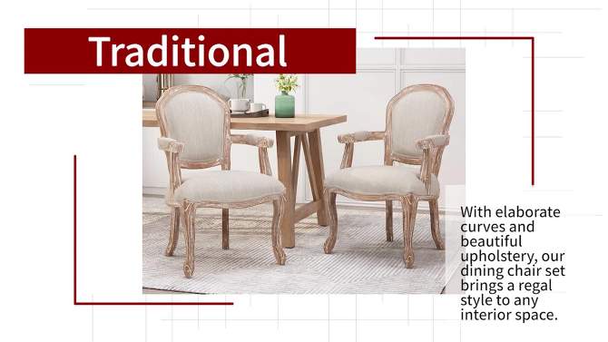 2pk Baldner Traditional Upholstered Dining Chairs - Christopher Knight Home, 2 of 13, play video