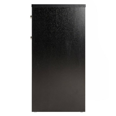 Black Transitional 2-Drawer Rectangular Nightstand