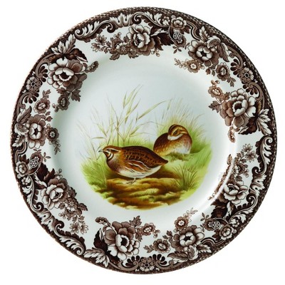 Spode Woodland Quail Dinner Plate - Wildlife Tableware, 10.5" Fine Earthenware, Made in England, Dishwasher, Microwave & Warm Oven Safe