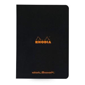 Rhodia Slim Staplebound Notebook - Dot grid 48 sheets - 6 x 8 1/4 - Black cover - 1 of 3