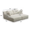 Christopher Knight Home Bronte 78'' Modern Corduroy Upholstered Double Chaise Lounge with Backrest Pillow and 2 Throw Pillows - 3 of 4