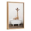 18" x 24" Blake Giraffe 2 in Tub Printed Glass Framed Wall Canvases by Amy Peterson Art Studio - Kate & Laurel All Things Decor - 4 of 4