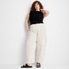 Women's Mid-Rise Barrel Leg Jeans - Future Collective Black Striped - 3 of 3