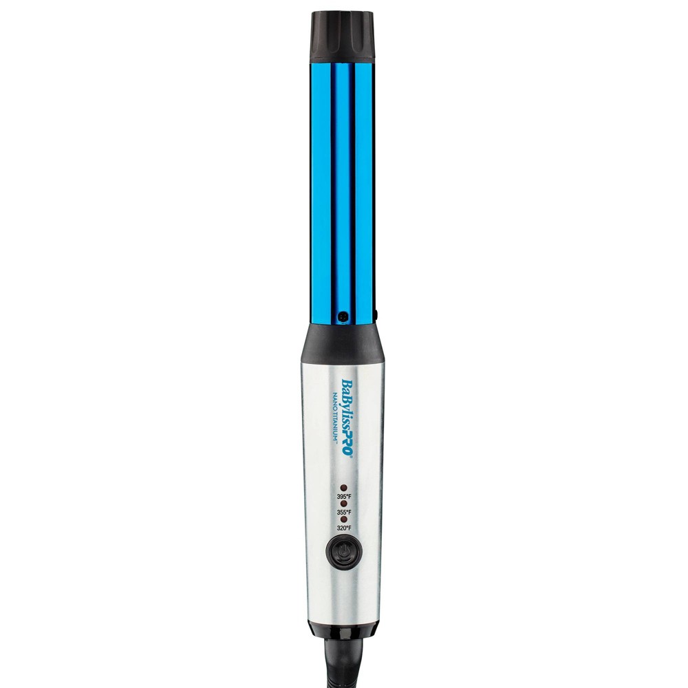 BaBylissPRO Nano Titanium Compact Curling Wand - Blue - 1": For Hair Styling, All Hair Types, 60-Second Heat Up, 395°F Max Heat