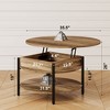 WOWLIVE 36"W Lift Top Coffee Table with Storage, Round Wood Cocktail Table for Living Room, CT003 - 2 of 4